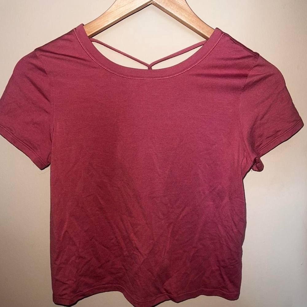 Lululemon Short Sleeve Crisscross Back Tee - Dusty Rose - Size 2